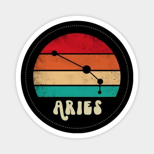 Aries Retro Sunset Magnet